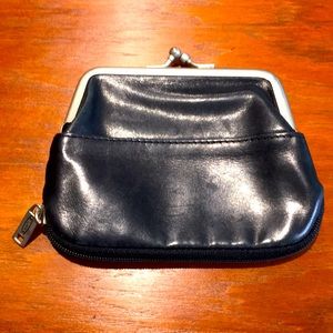 Dilana black leather change purse